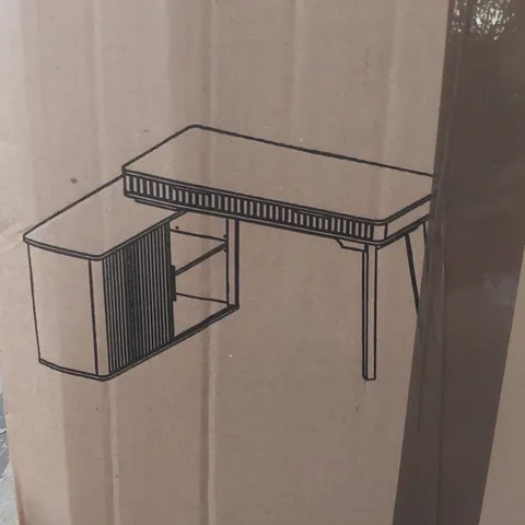 BOXED MONTANA OAK IMITATION CORNER DESK (2 BOXES)