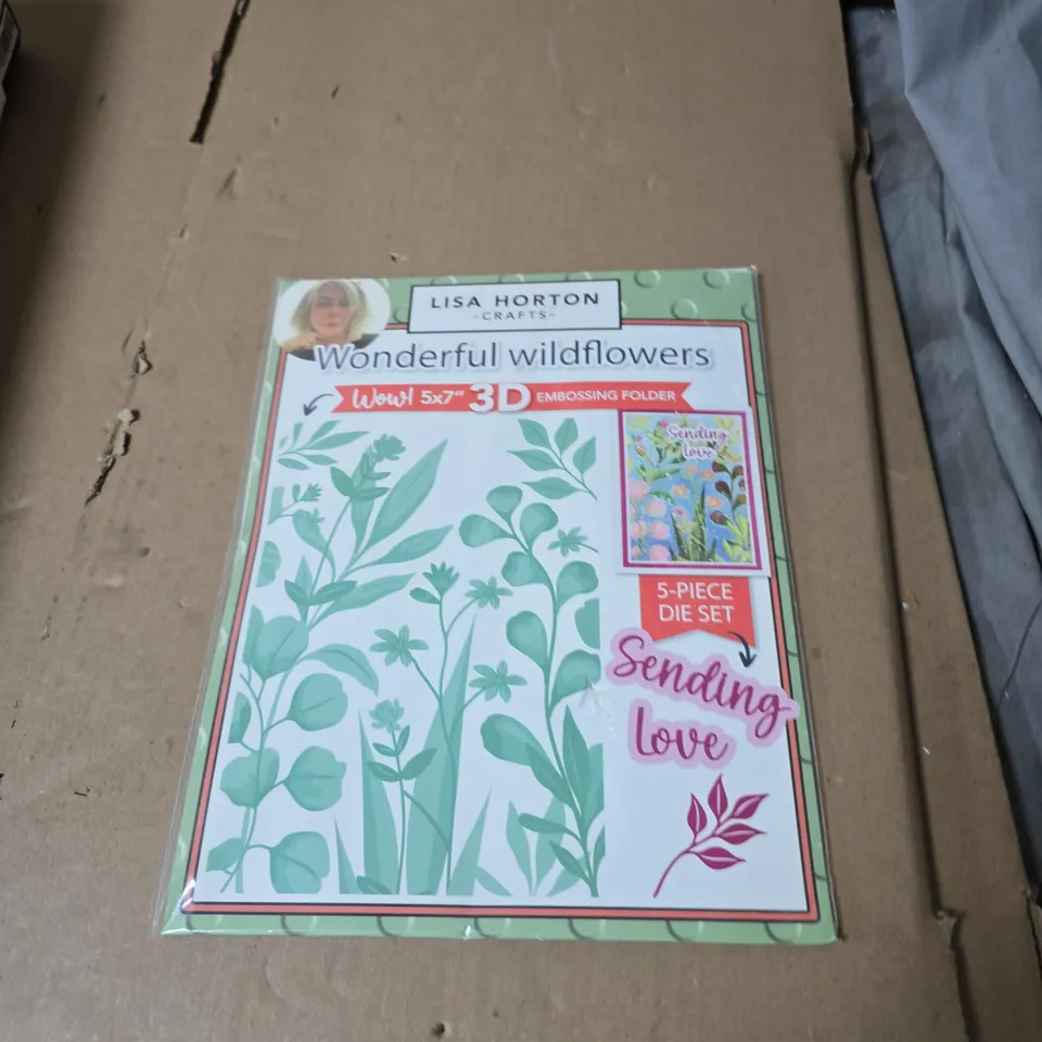 BOX OF APPROXIMATELY 10 ASSORTED HOUSEHOLD ITEMS INCLUDING MONITOR UPPER ARM , WILDFLOWERS EMBOSSING FOLDER AND PHOTO FRAME 