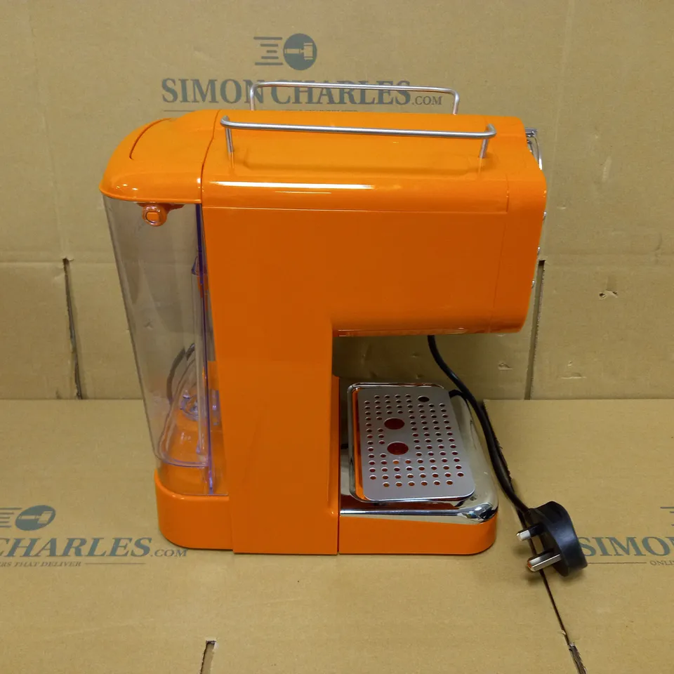 SWAN RETRO PUMP ESPRESSO COFFEE MACHINE - ORANGE