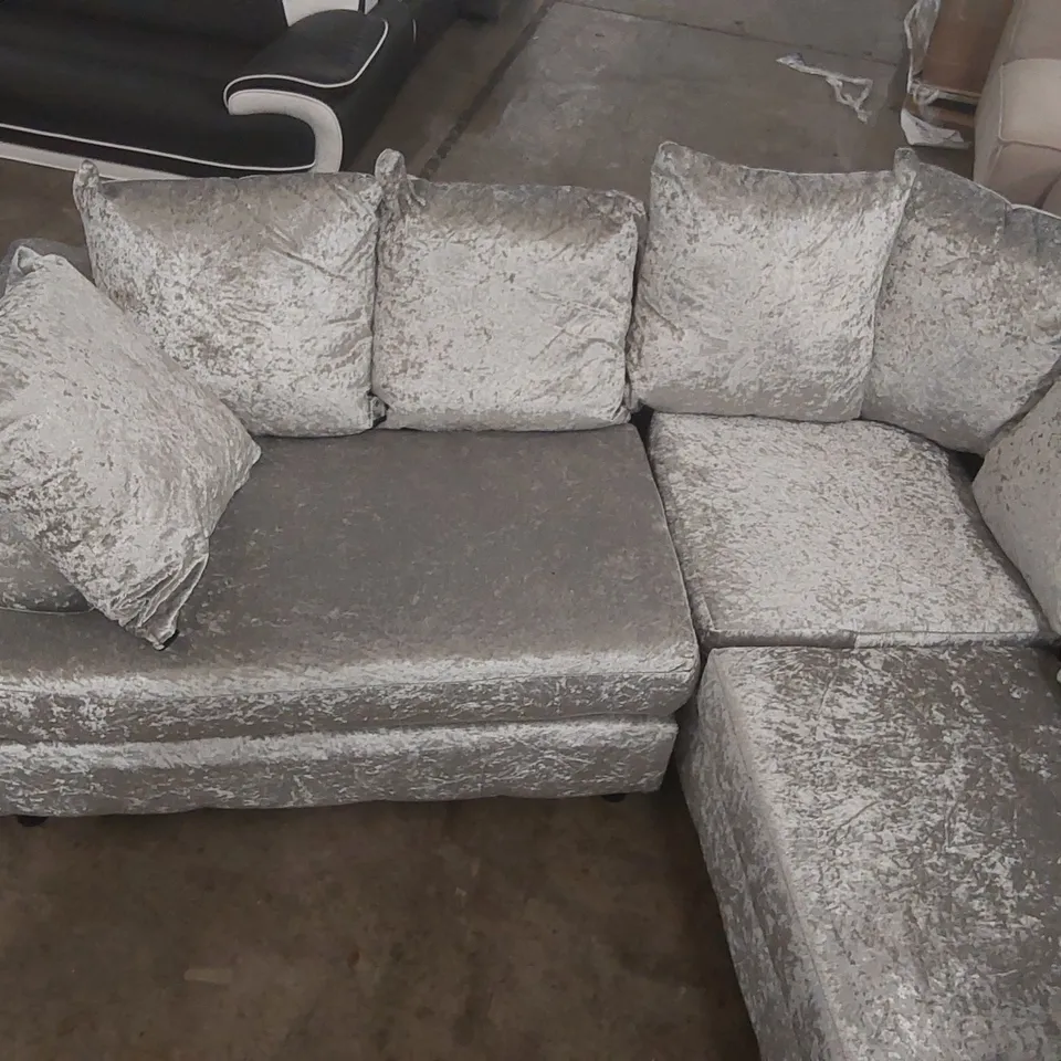 QUALITY DESIGNER TERRY 5 SEATER VELVET CORNER SECTIONAL