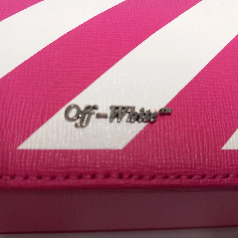 OFF-WHITE DIAGONAL FUCSIA/WHITE FANNYPACK
