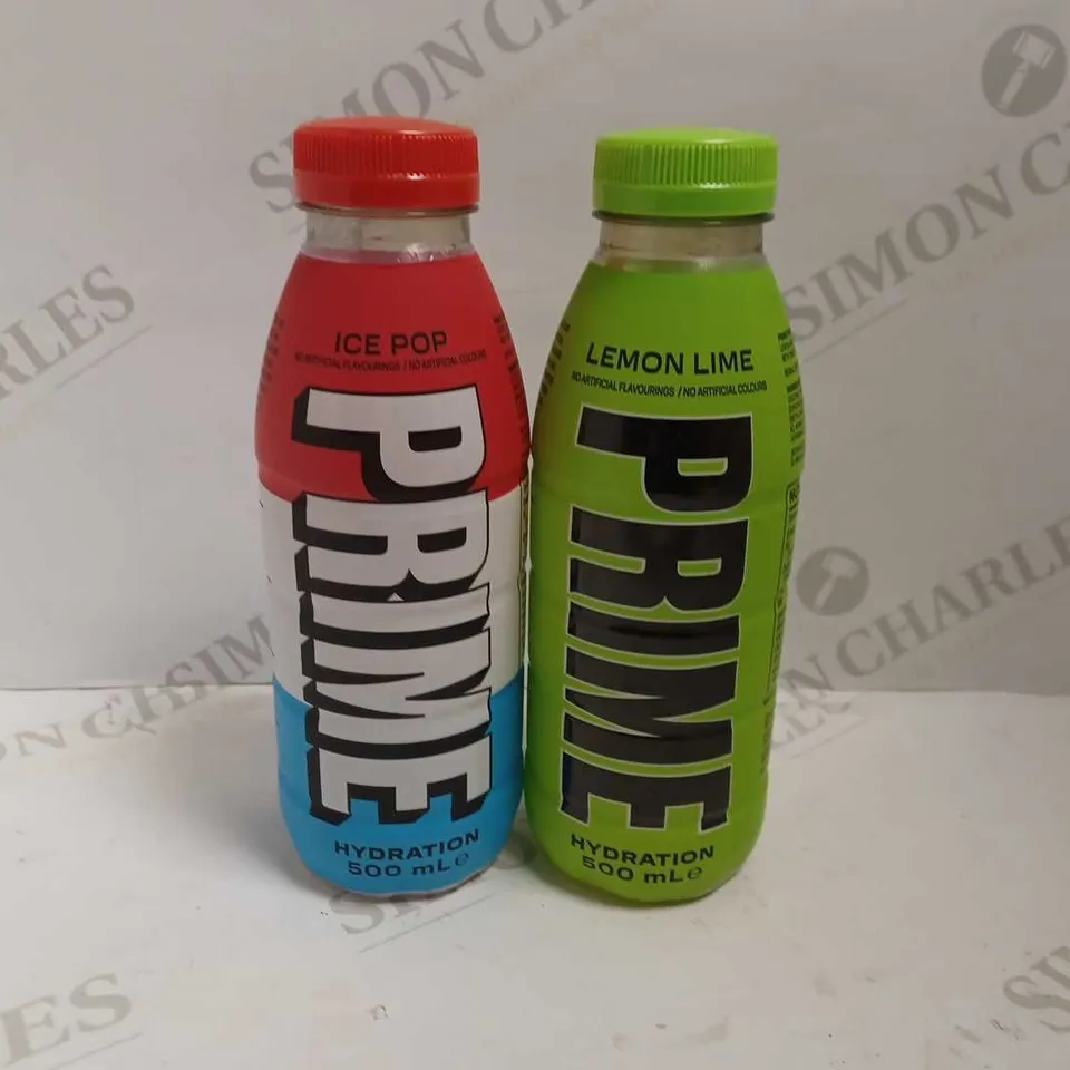 BOX OF 2 PRIME DRINKS - LEMON LIME AND ICE POP