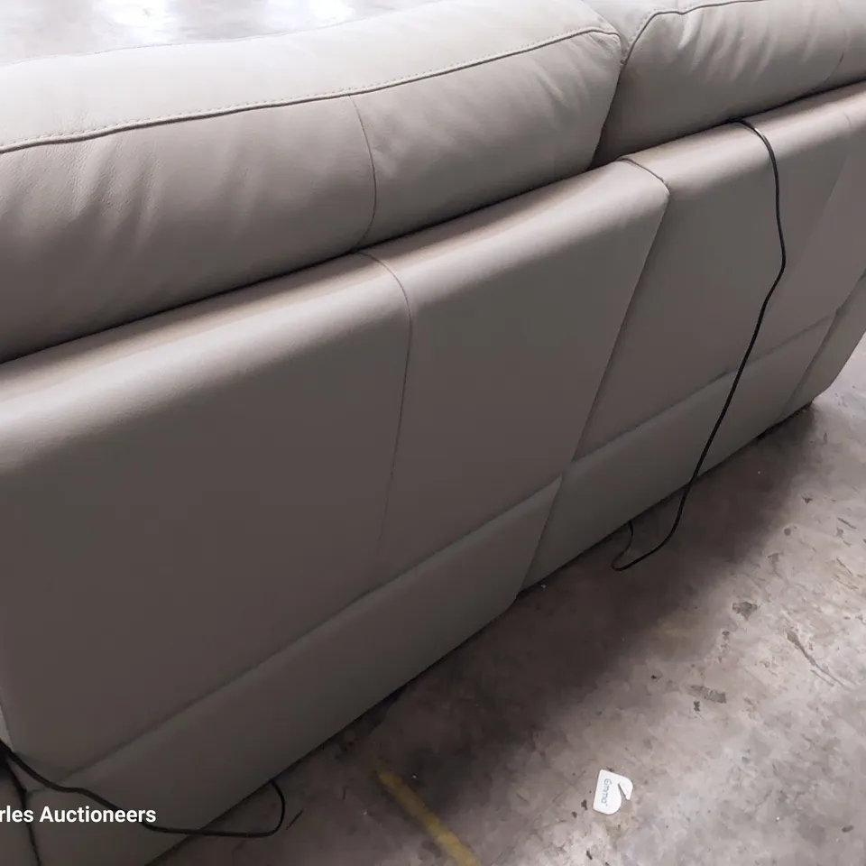 QUALITY ITALIAN DESIGNER RIALTO POWER RECLINING THREE SEATER SOFA GREY LEATHER 