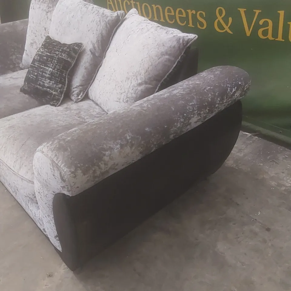 DESIGNER CRUSHED VELVET UPHOLSTERED SOFA