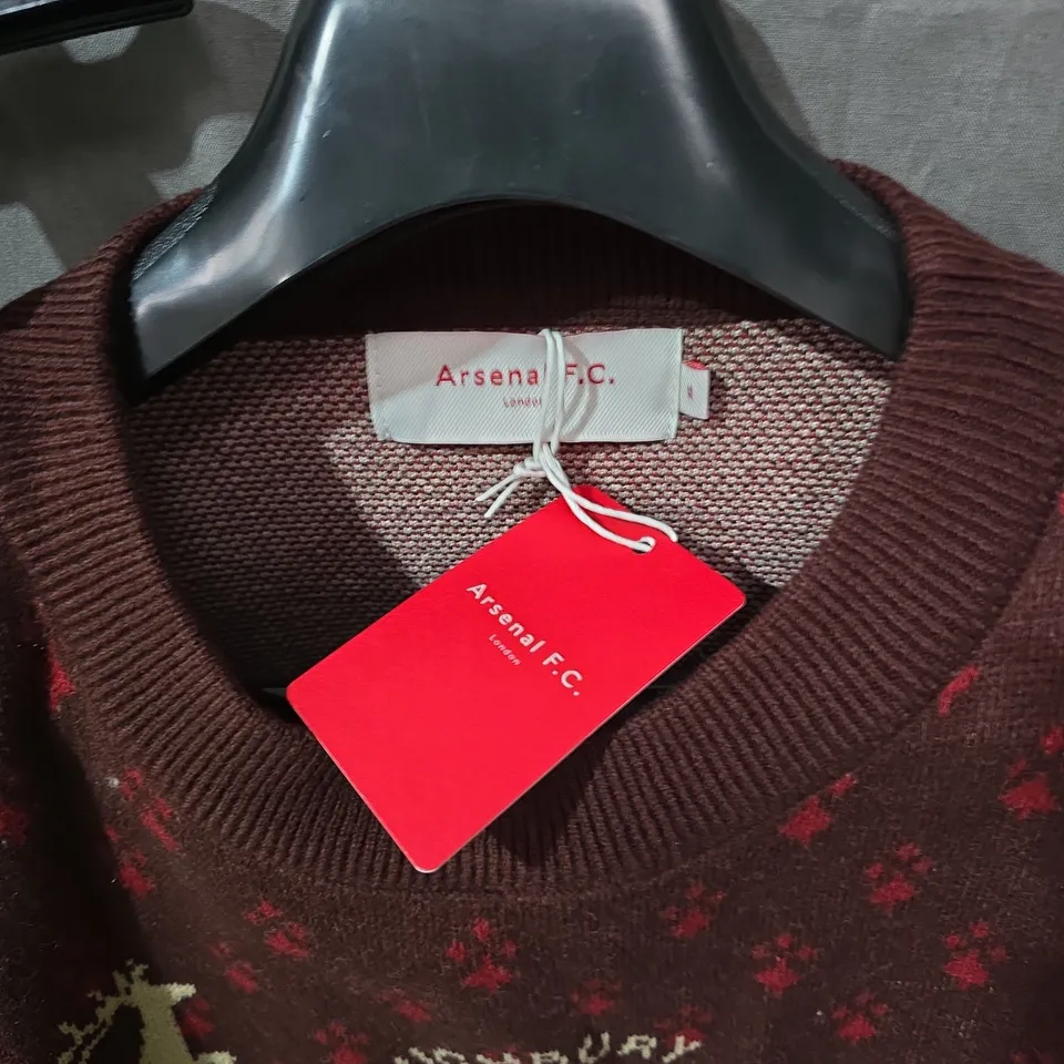 ARSENAL F.C. HIGHBURY 1913-2006 KNITTED JUMPER – BURGUNDY