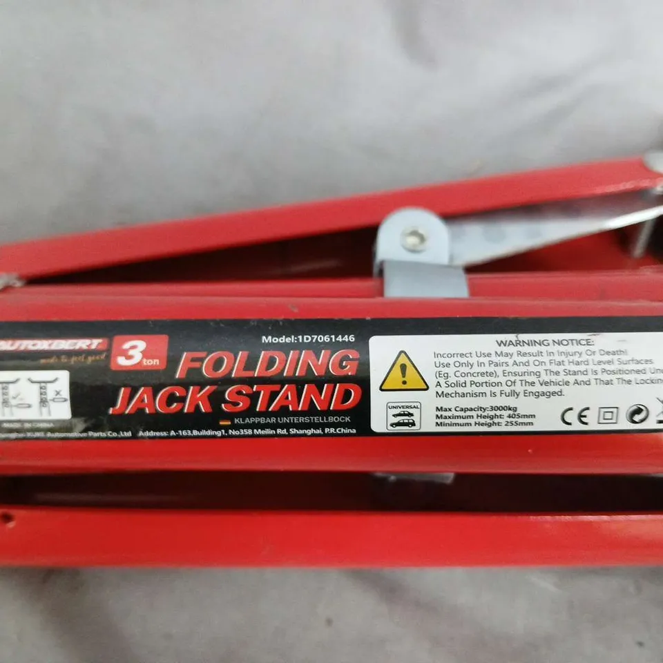 FOLDING JACK STAND – 3-TON, RED (VEHICLE PART)