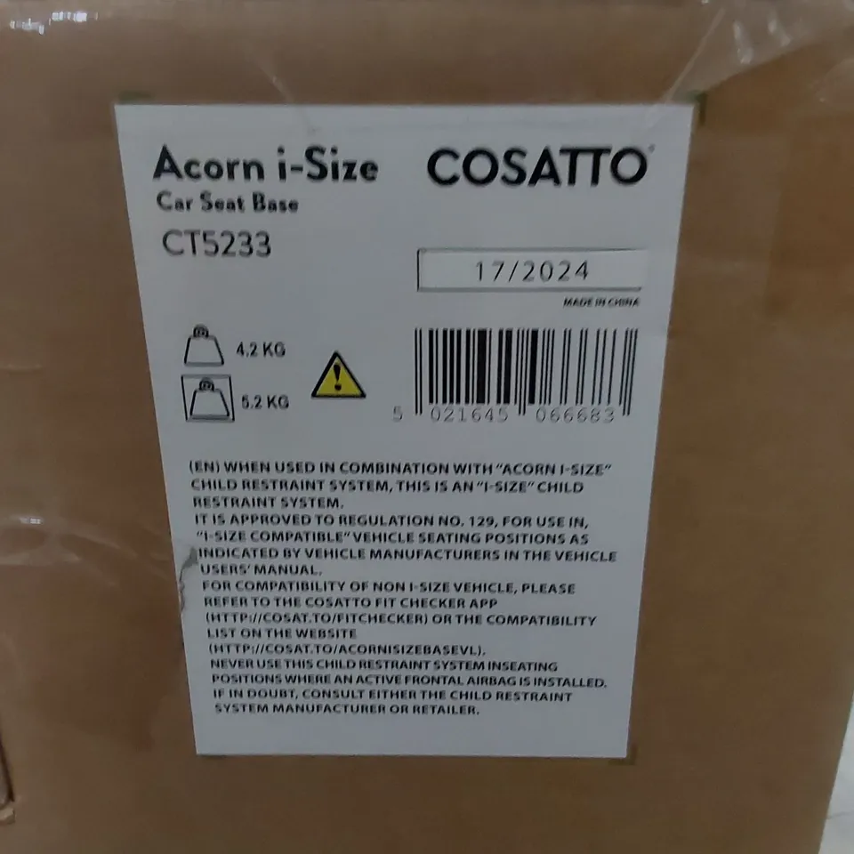 BOXED COSATTO ACORN I-SIZE CAR SEAT BASE 