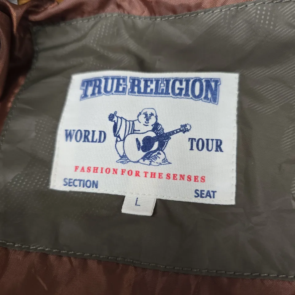 TRUE RELIGION WORLD TOUR PUFFER JACKET – TAUPE, SIZE L