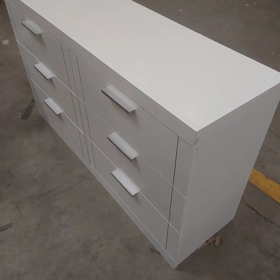 WHITE 6-DRAWER CHEST OF DRAWERS – TWO-COLUMN STORAGE UNIT