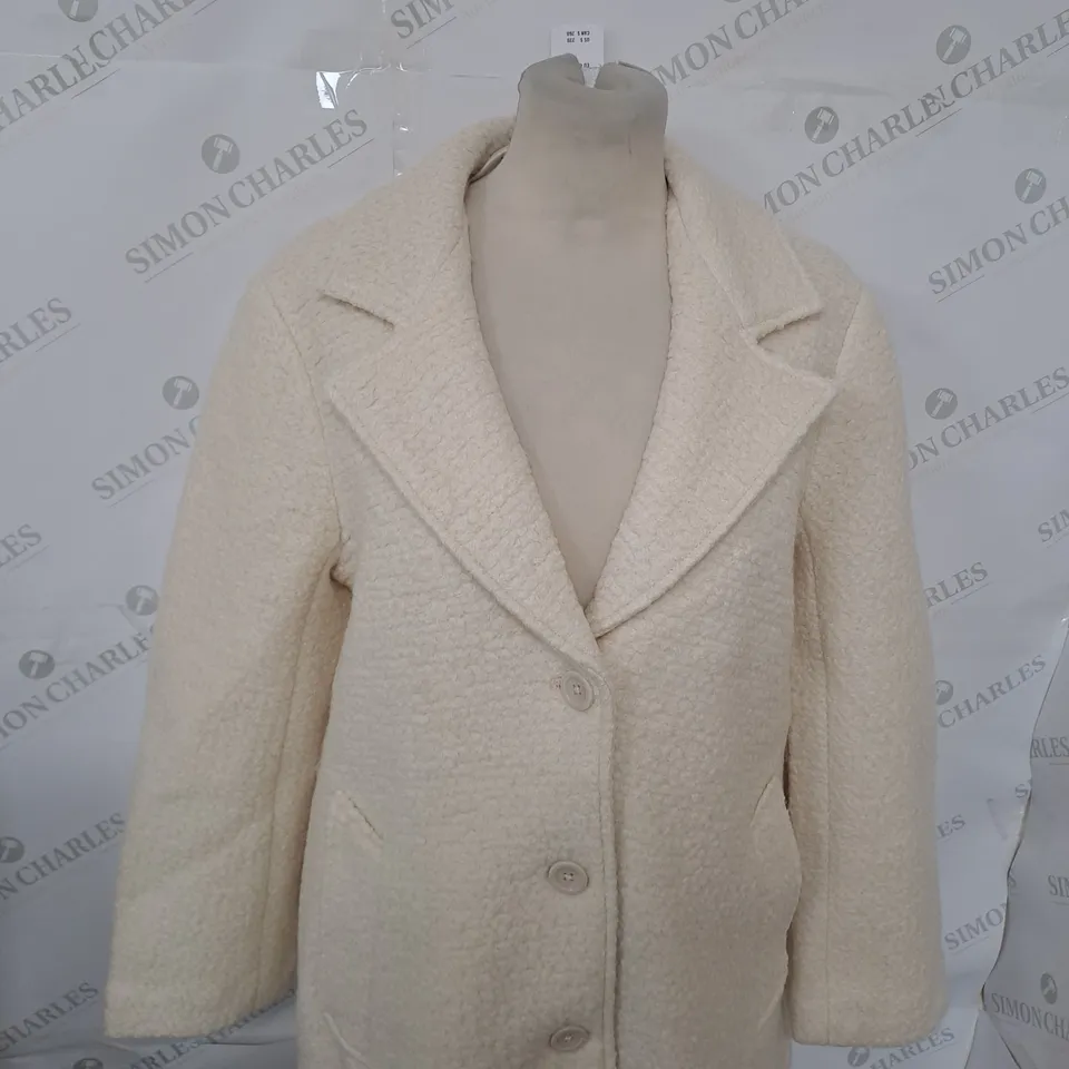 ABERCROMBIE AND FITCH BUTTONED WOOL EFFECT COAT SIZE M