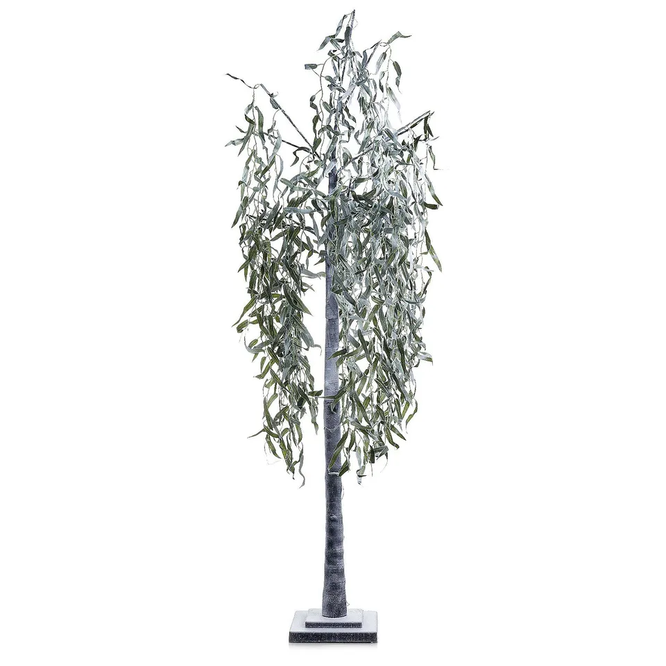 BOXED ALISON CORK 180CM PRE-LIT GREEN LEAF DETAIL INDOOR WILLOW TREE [COLLECTION ONLY]