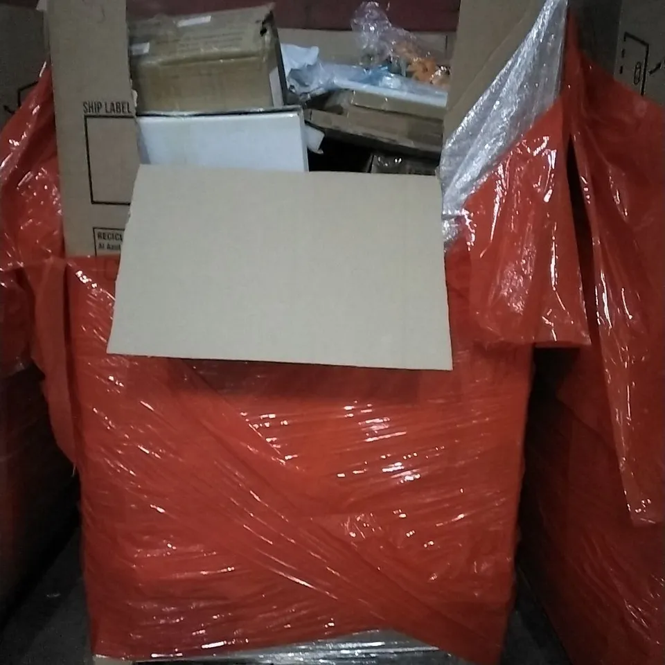 PALLET OF HOUSEHOLD ITEMS TO INCLUDE INFRARED HEATING PANEL, FOAM ROLLER,FOLDING BED,WAX MAKER AND OTHER ASSORTED ITEMS...