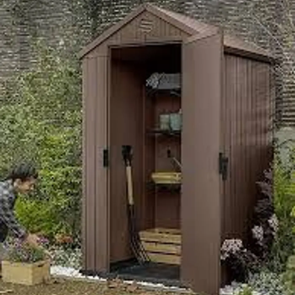 BOXED KETER DARWIN SHED 4x4 BROWN (1 BOX) RRP £284.99