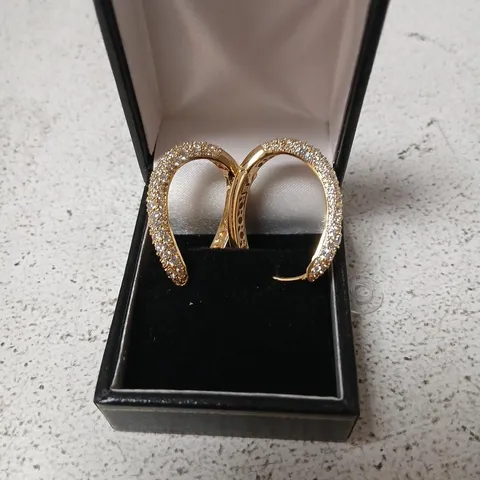 PAUL COSTELLO FOR DIAMONIQUE WAVE CHAIN LINK EARRINGS 