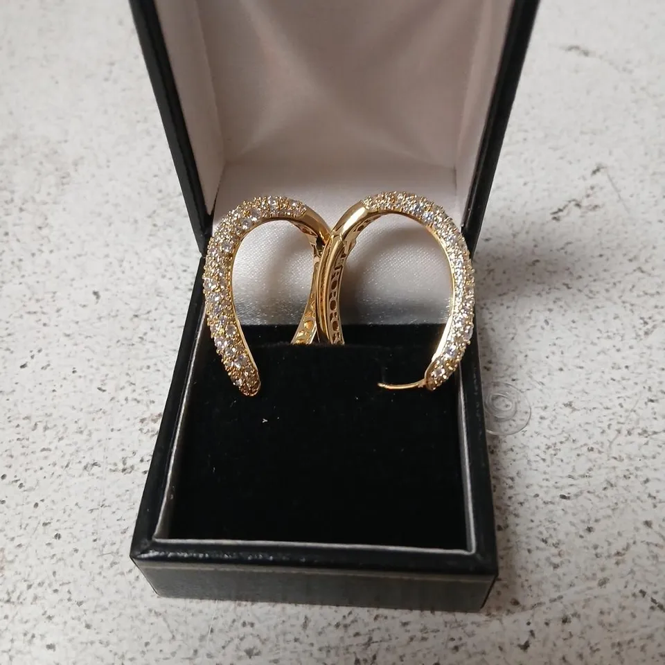 PAUL COSTELLO FOR DIAMONIQUE WAVE CHAIN LINK EARRINGS 