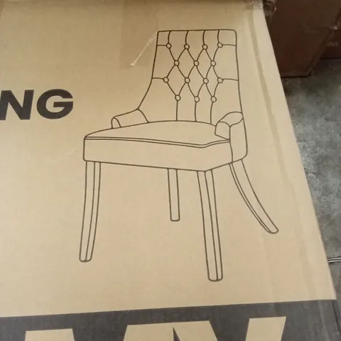 BOXED SET OF 2 FABRIC DINING CHAIRS 