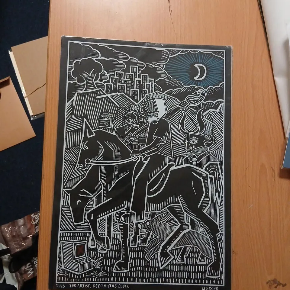 THE ARTIST, DEATH + THE DEVIL – LIMITED EDITION PRINT BY LEO BOYD (2/25)