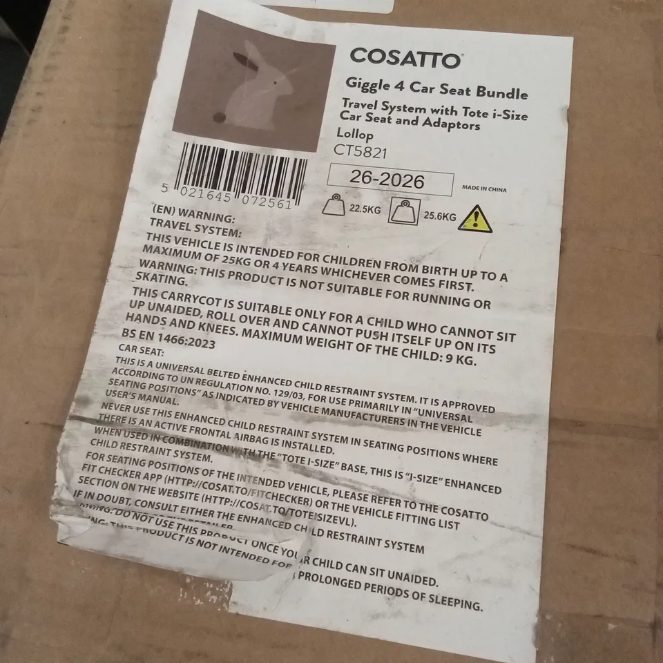 BOXED COSATTO GIGGLE 4 TRAVEL SYSTEM - LOLLOP