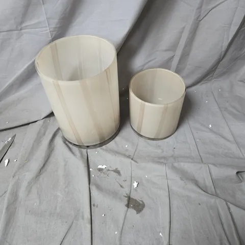 KELLY HOPPEN ABSTRACT LINE GLASS CANDLE HOLDERS – SET OF 2