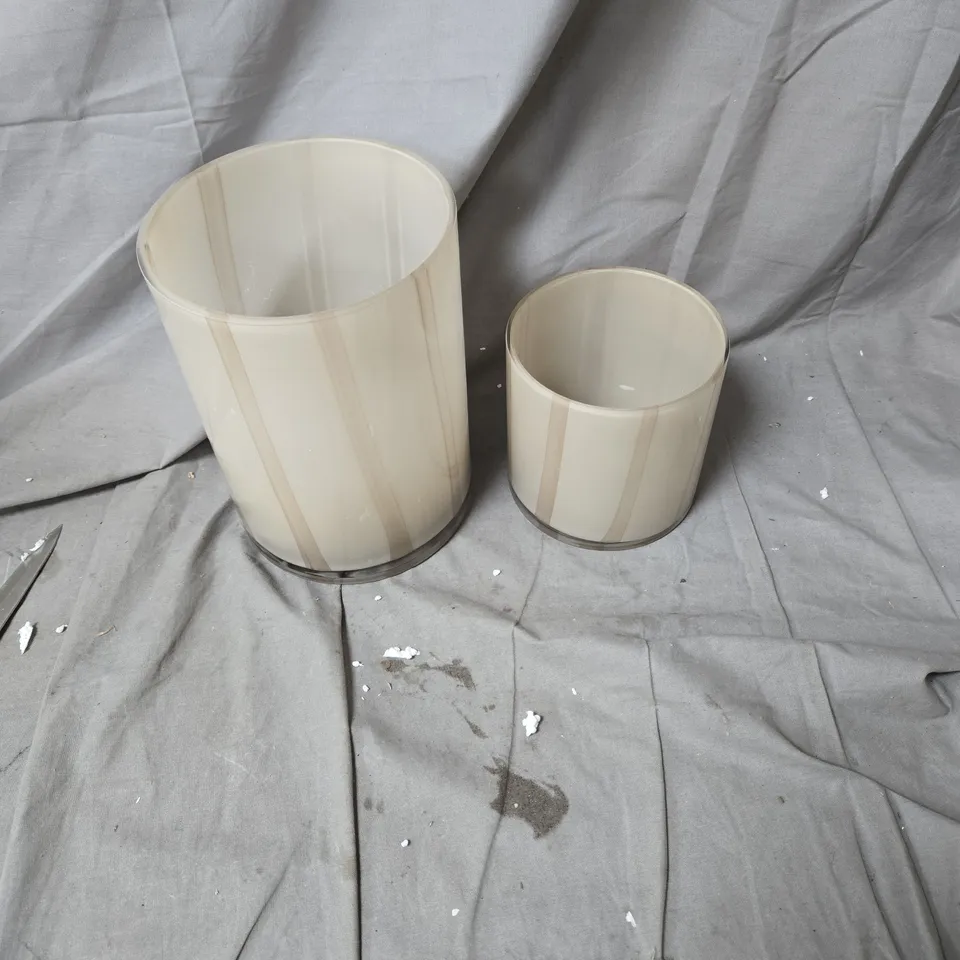 KELLY HOPPEN ABSTRACT LINE GLASS CANDLE HOLDERS – SET OF 2