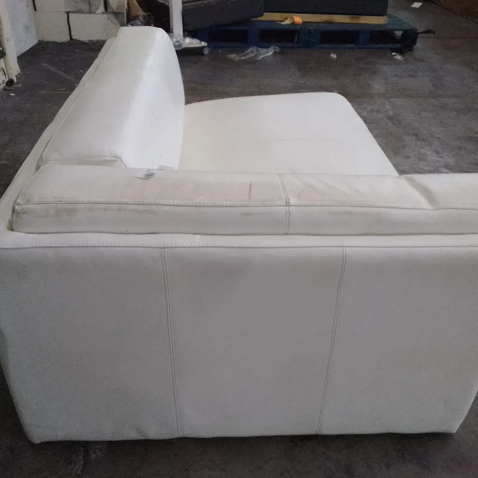 QUALITY DESIGNER RHF SOFA SECTION - WHITE LEATHER