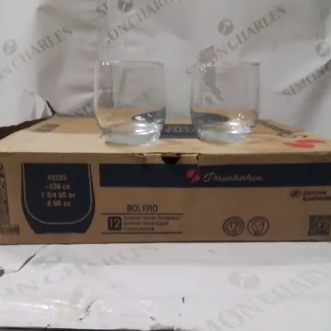 BOXED PASABAHCE TUMBLERS GLASSES APPROXIMATELY 12