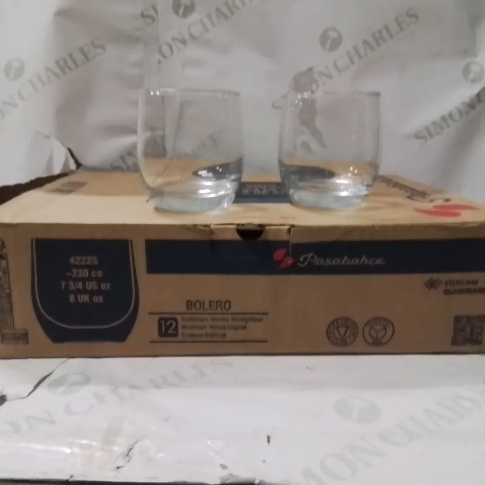 BOXED PASABAHCE TUMBLERS GLASSES APPROXIMATELY 12