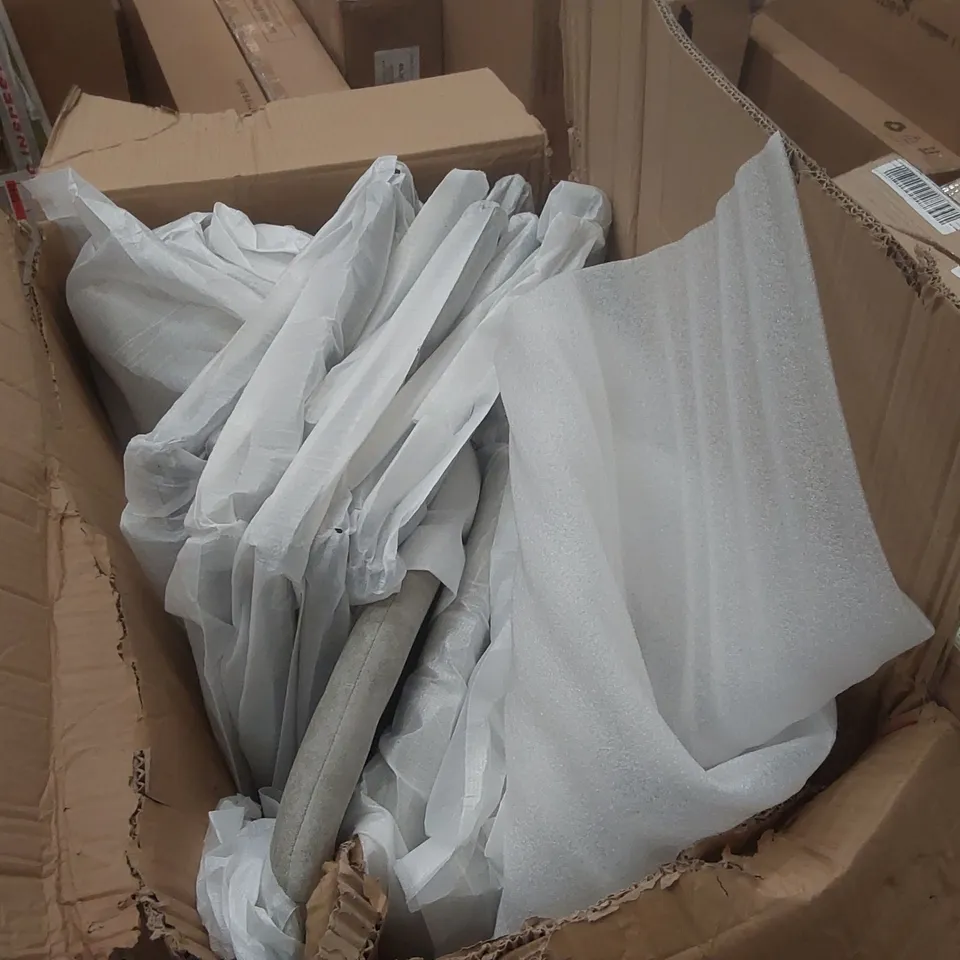 BOXED SET OF 4 GREY UPHOLSTERED DINING CHAIRS