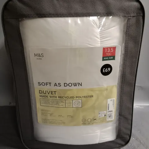 M&S SOFT AS DOWN KINGSIZE 13.5 TOG DUVET 