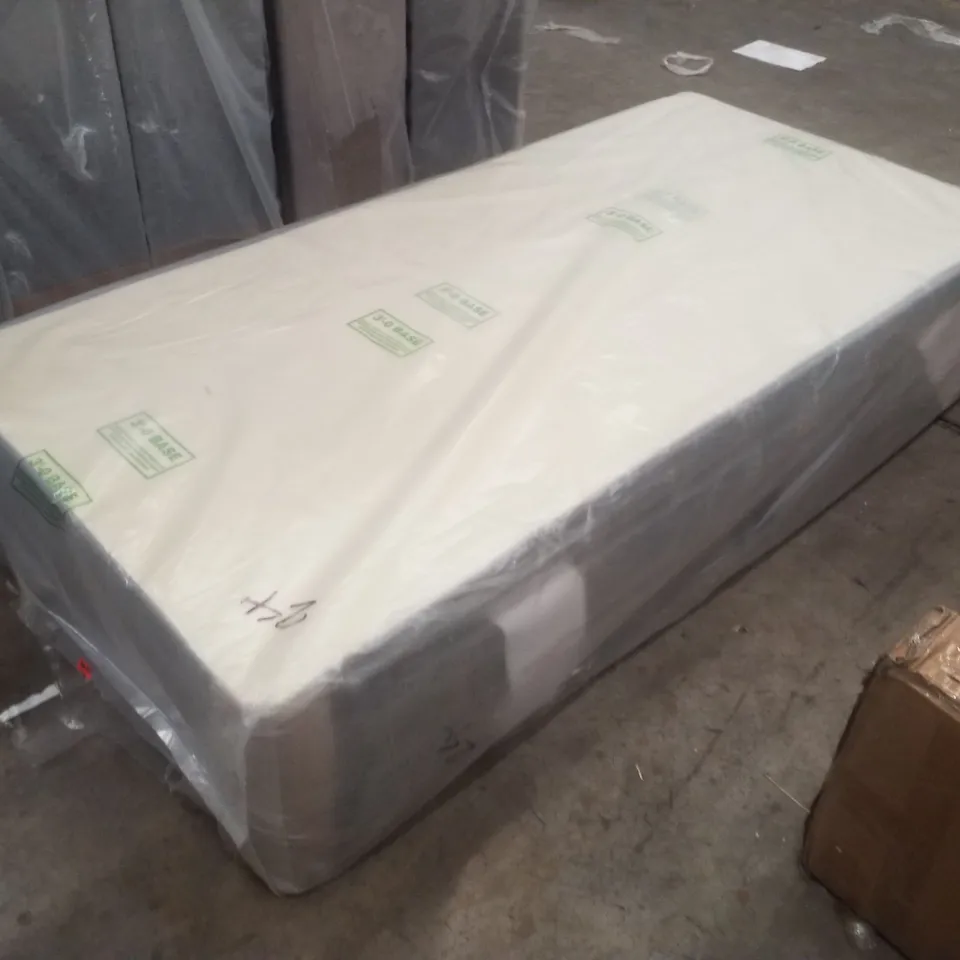 BAGGED 3FT SINGLE DIVAN BASE - 2 DRAWER - GREY 