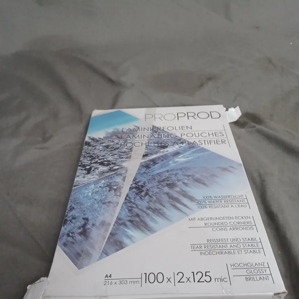 BOX OF APPROXIMATELY 20 ASSORTED HOUSEHOLD ITEMS INCLUDING BAND SAW BLADES , VACUUM CLEANER PART AND LAMINATING POUCHES