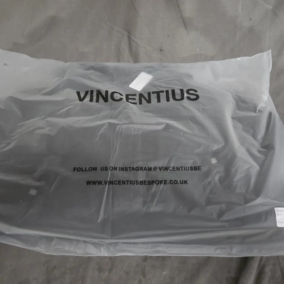 VINCENTIUS BESPOKE MEN'S SHORT PUFFER COAT - BLACK - SIZE L