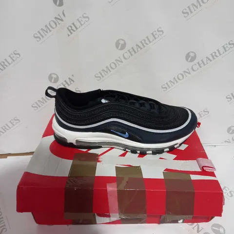 BOXED PAIR OF NIKE AIR MAX 97 BLACK/BLUE//NAVY SIZE 9.5