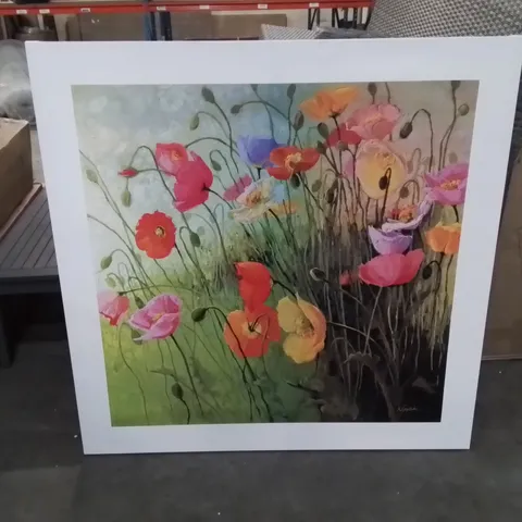 LARGE WILD FLOWER DESIGN WALL ART CANVAS