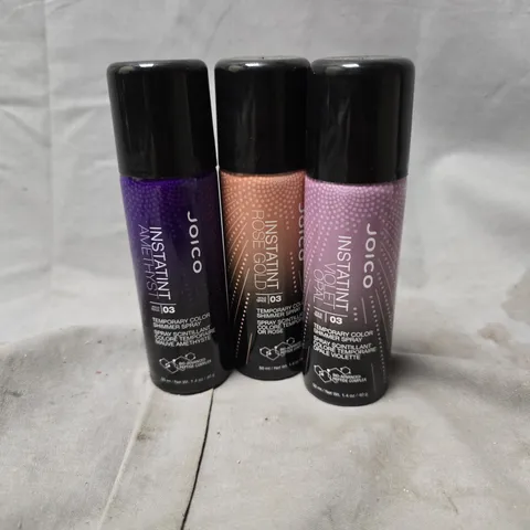 APPROXIMATELY 30 ASSORTED JOICO COLOUR SPRAYS TO INCLUDE COLOURS SUCH AS VIOLET, ROSE GOLD, AMETHYST, ETC