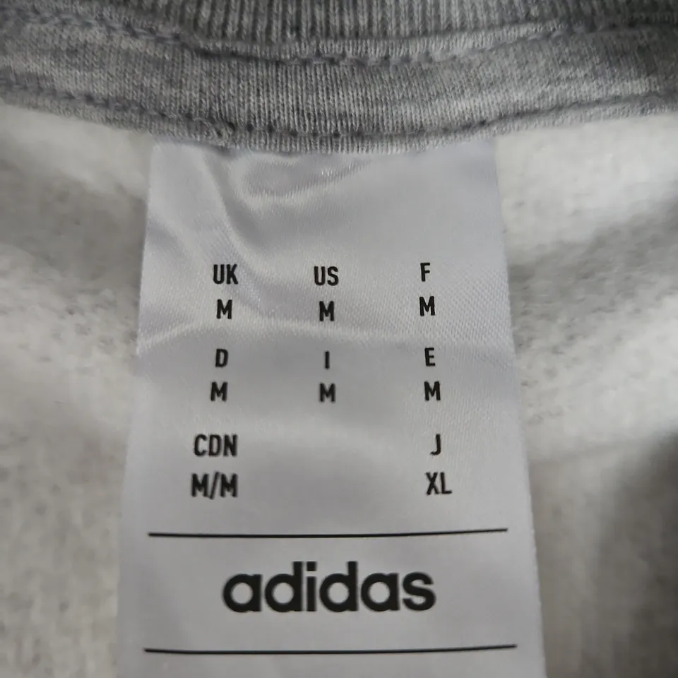 ADIDAS GREY ZIP-NECK TRACK JACKET – MEN'S MEDIUM
