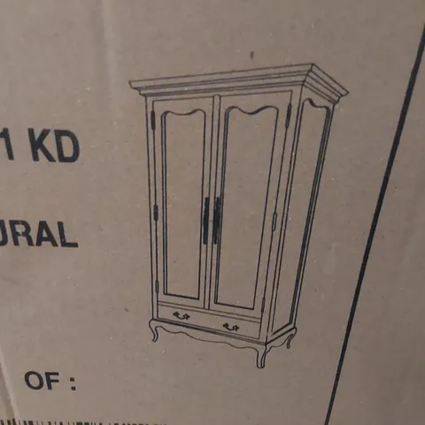 PALLET CONTAINING HOMESDIRECT365 MONTPELLIER BLANC 2 DOOR WARDROBE PARTS AND MONTPELLIER BED PARTS//INCOMPLETE SETS (MISSING PARTS)