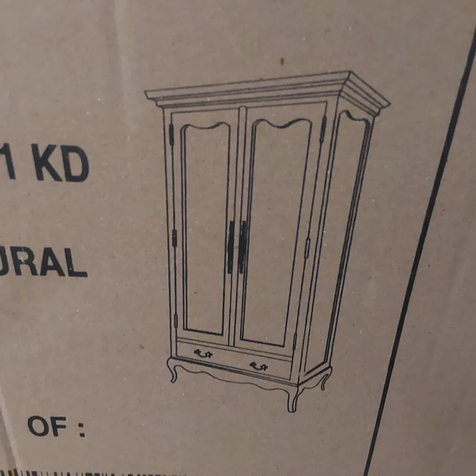 PALLET CONTAINING HOMESDIRECT365 MONTPELLIER BLANC 2 DOOR WARDROBE PARTS AND MONTPELLIER BED PARTS//INCOMPLETE SETS (MISSING PARTS)