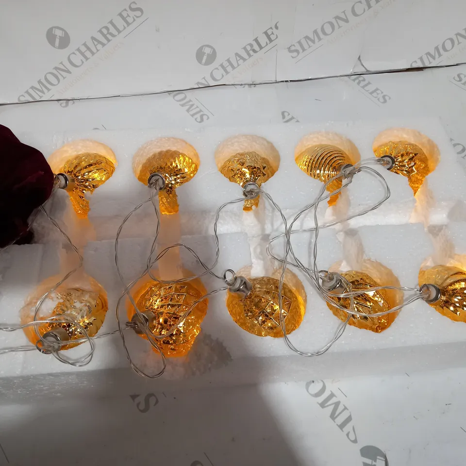 ALISON CORK MERCURY GLASS SET OF 10 BAUBLE LIGHT STRAND