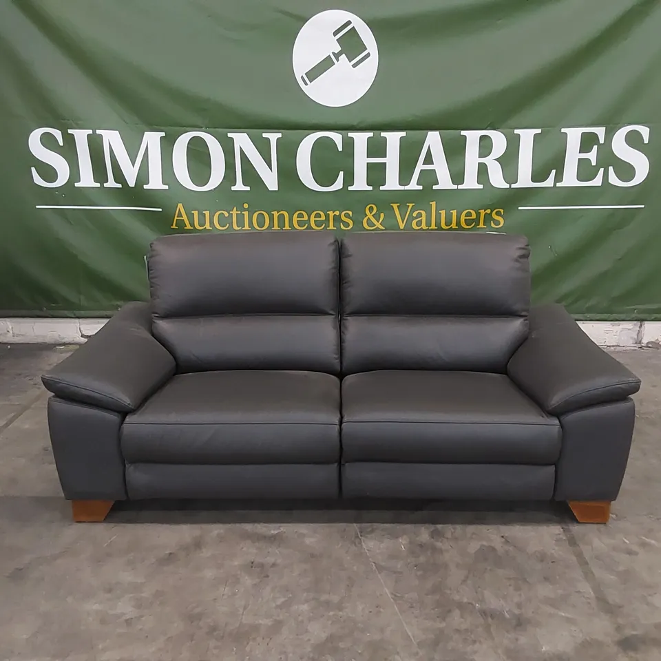 DESIGNER 3 SEATER LEATHER UPHOLSTERED ELECTRIC RECLINER SOFA 