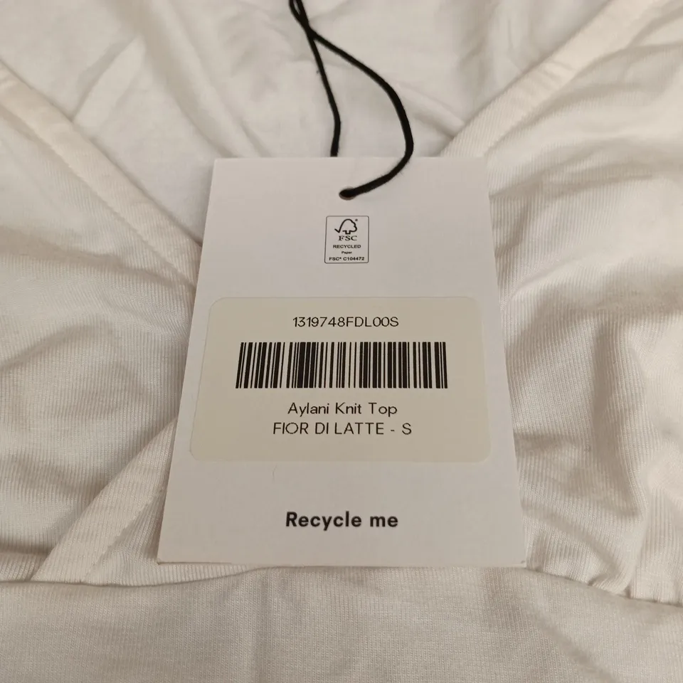 REFORMATION AYLANI KNIT TOP FIOR DE LATTE SMALL TAGGED
