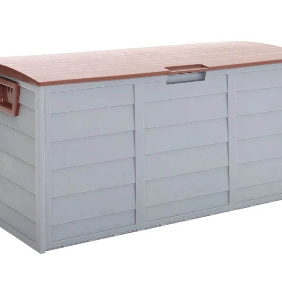 BOXED BREEINS WATERPROOF LARGE PLASTIC GARDEN STORAGE BOX WITH WHEELS