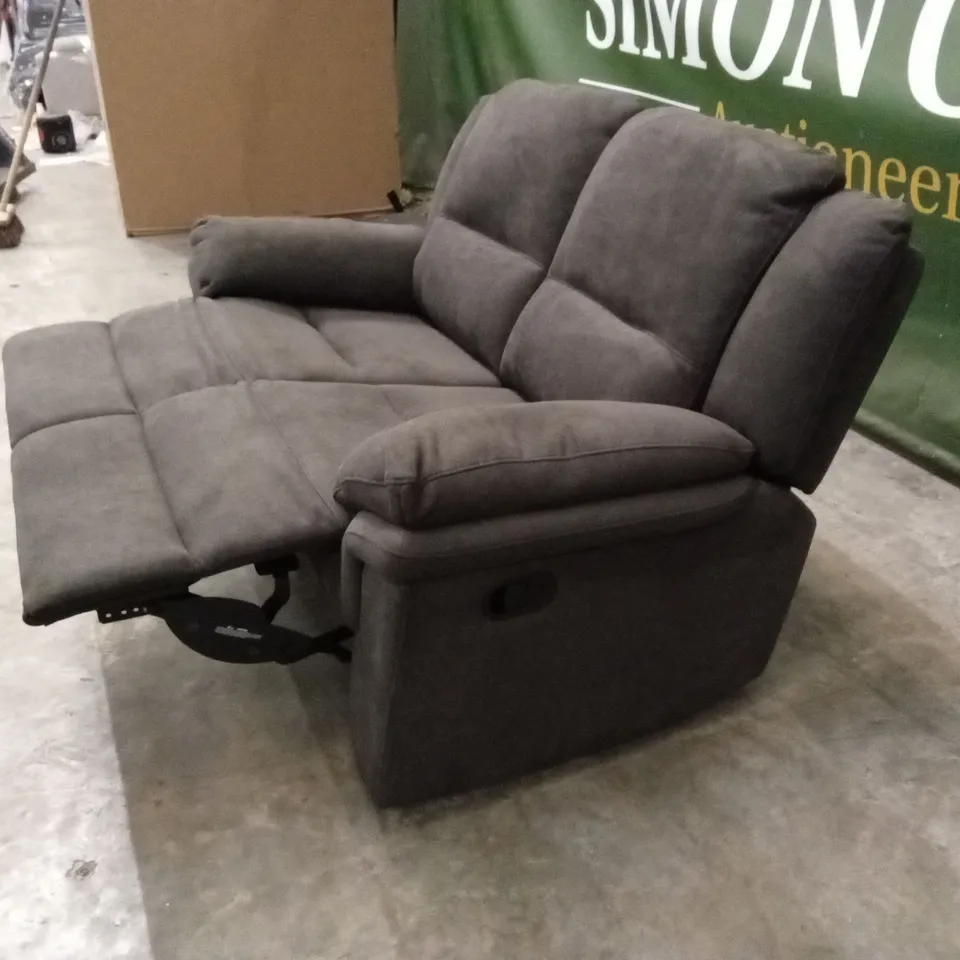 ALBION FABRIC 2 SEATER HIGH BACK MANUAL RECLINER SOFA - CHARCOAL RRP £579