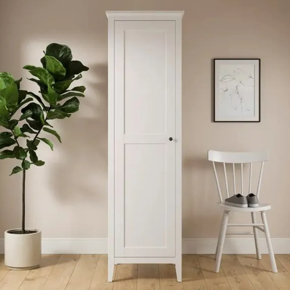 BOXED LYNTON SINGLE WARDROBE - WHITE (1 BOX)