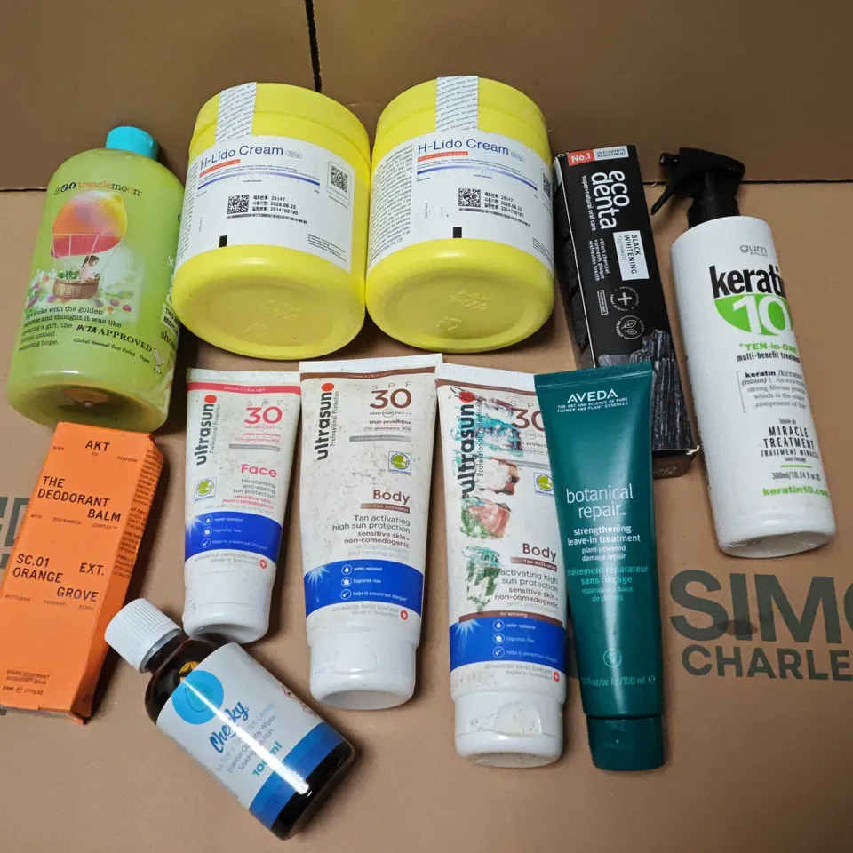  LOT OF ASSORTED HEALTH AND BEAUTY ITEMS TO INCLUDE KERATINMIRACLE TREATMENT, H-LIDO CREAM AND AKT DEODERANT