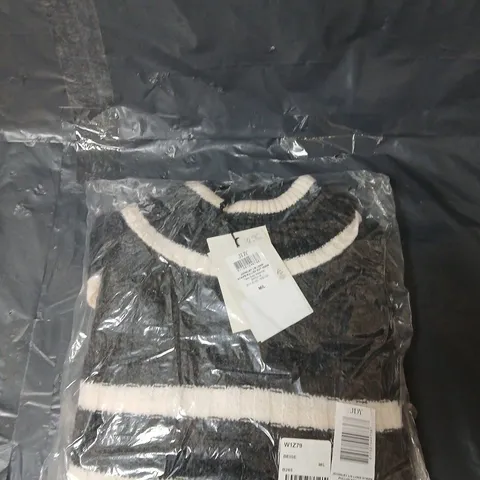 JDY MILEY LONG SLEEVE STRIPE PULLOVER - DARK GREY - SIZE M - L