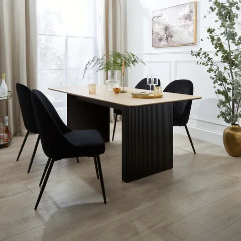 BOXED GEORGI 6 SEATER RECTANGULAR DINING TABLE, BLACK (1 BOX)