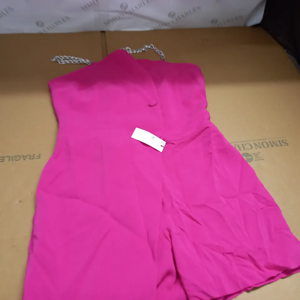 KAREN MILLEN COMPACT STRETCH PLAYSUIT IN PINK - 12