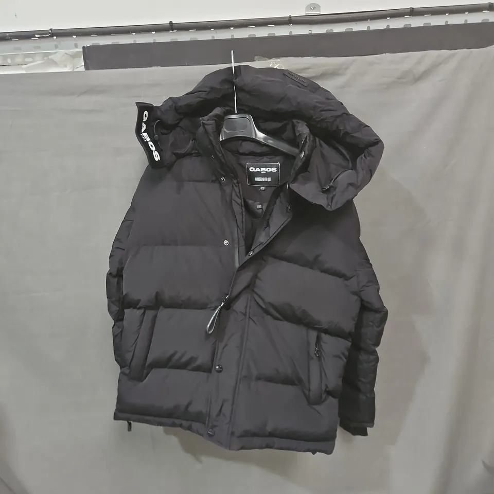 GABOS LONDON PUFFER JACKET – BLACK, HOODED, XS