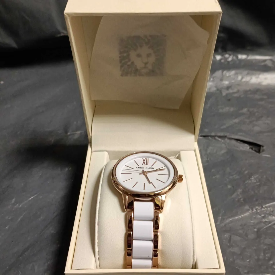 ANNE KLEIN WOMEN’S ROSE GOLD TONE WATCH 